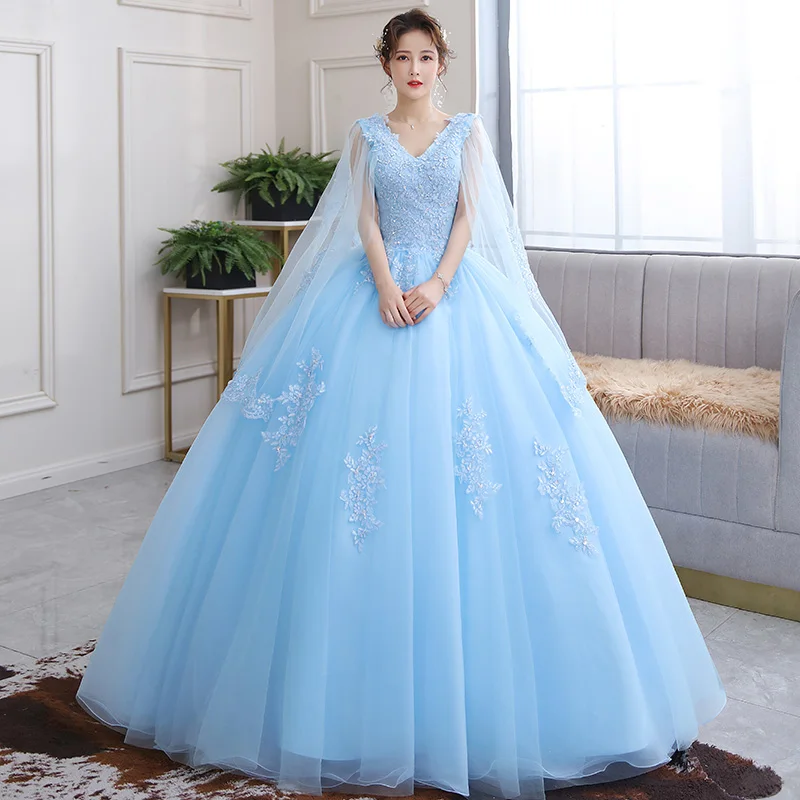 

Vestidos Quinceanera Dresses Party Dress Elegant V-neck Ball Gown Classic Lace Prom Dress Plus Size Robe De Bal