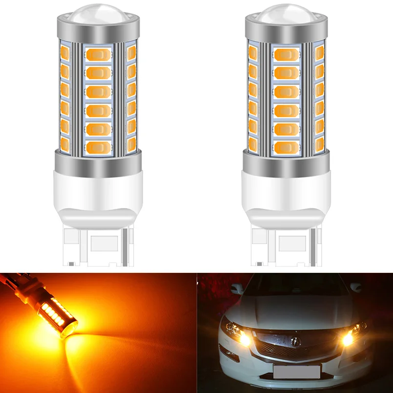 2pcs 900Lm 7440 992 T20 led Canbus light bulbs LED car Turn Signal Lights Amber White Red Blue 12V For Lada Kalina Granta Vesta