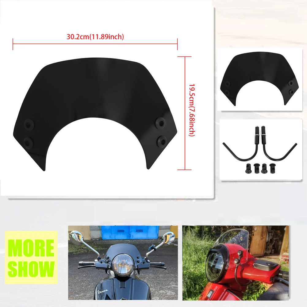 For GTS 125 200 300 Windscreen Windshield Flyscreen Scooter Wind Screen Deflector Protector For GT200 GTS300 GTV300