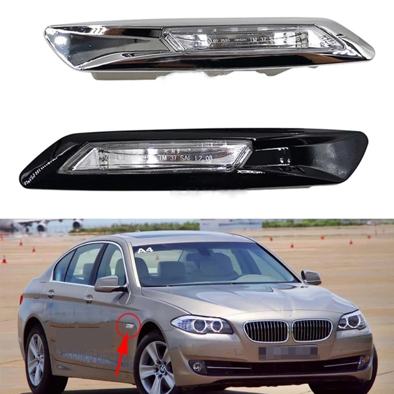 

63137154167 Auto Front Left Right Fender Mounted Side Marker Corner Leaf Plate Light For BMW 5 Series F10 F11 F18 2011 2012 2013