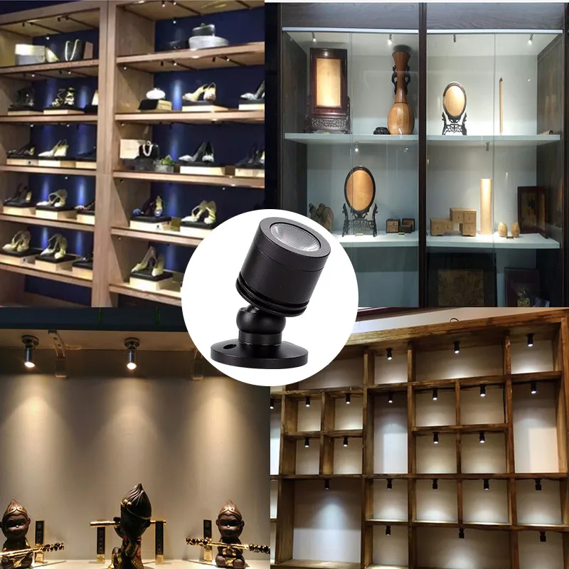 LED 3W Spotlight Mini Cabinet Light DC 12V Downlight  Jewelry Showcase Lamp Include Led Driver AC85-265V Adjustable angle