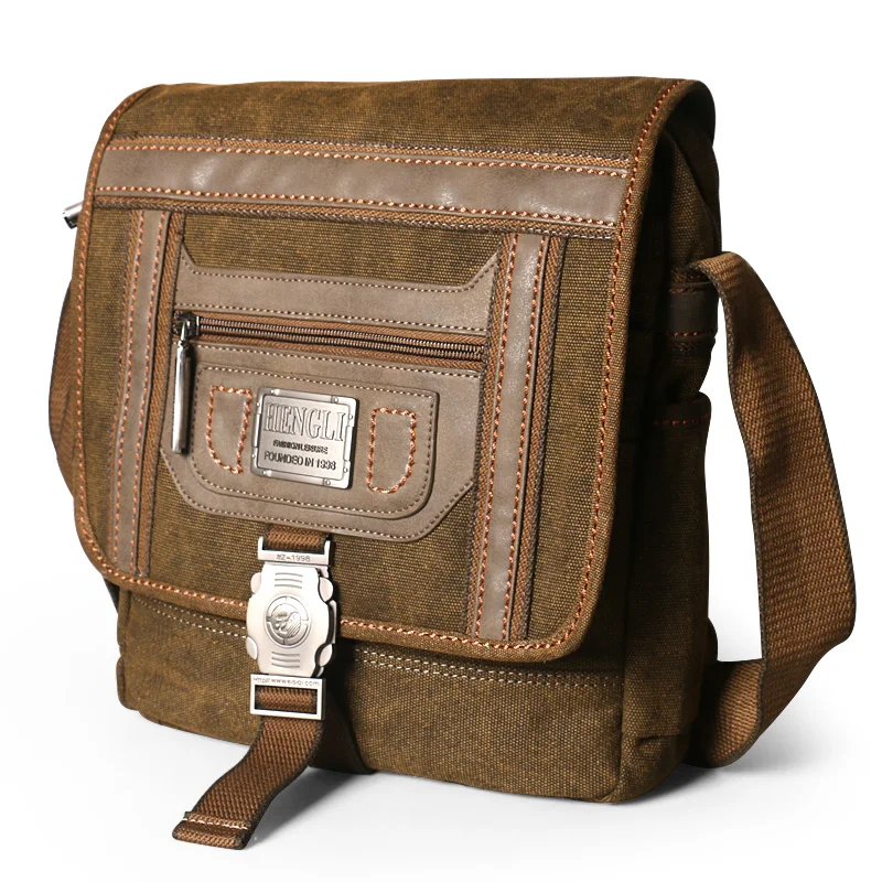 

New Vintage Shoulder Canvas Bags Men Leisure Wear Resistant Retro Cross Messenger Bag High Quality