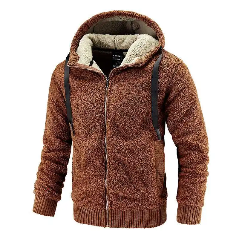 Winter Men's Hoodies Thick Fleece Hooded Sweatshirts Men Warm Lamb Cashmere Casual Jackets Coats Men Streetwear Plus Size L-8Xl