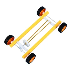 New DIY Wood Pull Back Car Toy Small Production Model Rubber Band Pull Back Car Toy DIY Materials Kit