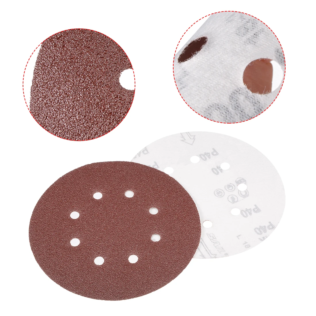10 Buah 7 Inci 8 Lubang Kait dan Lingkaran Pengamplasan Disk 40-2000Grit Berkelompok Amplas Acak Orbital Sander Kertas Abrasive Alat Poles