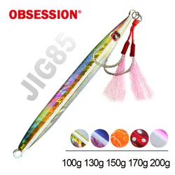 OBSESSION J85 100g 130g 150g 170g 200g Speed Falling Fast Sinking Vertical Jigs Luminous Hard Metal Casting Jig Lure Assist Hook
