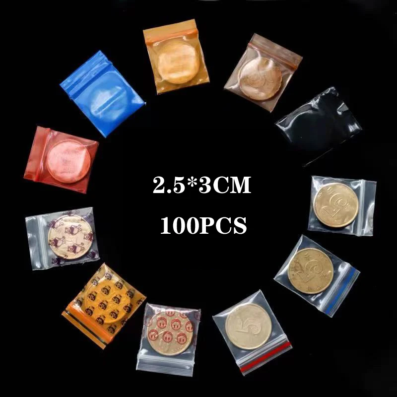 

100pcs Collection Desgin Mix Zip Lock Bag Brand Mini Plastic Zip Clip Bags Reclosable Printed Baggies