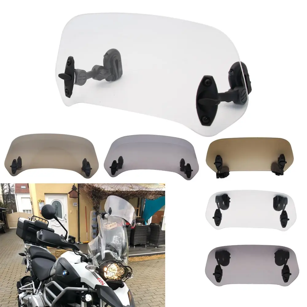 Universal Motorcycle Risen Clip On Windscreen Windshield Extension Spoiler Air Deflector For BMW R1200GS XADV Tmax Scooter 