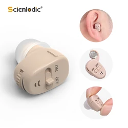 Digital Hearing Aid Ear for Deafness ITE Mini Invisable Hearing Aids for Deaf/Elderly Moderate Medical to Severe Hearing Loss