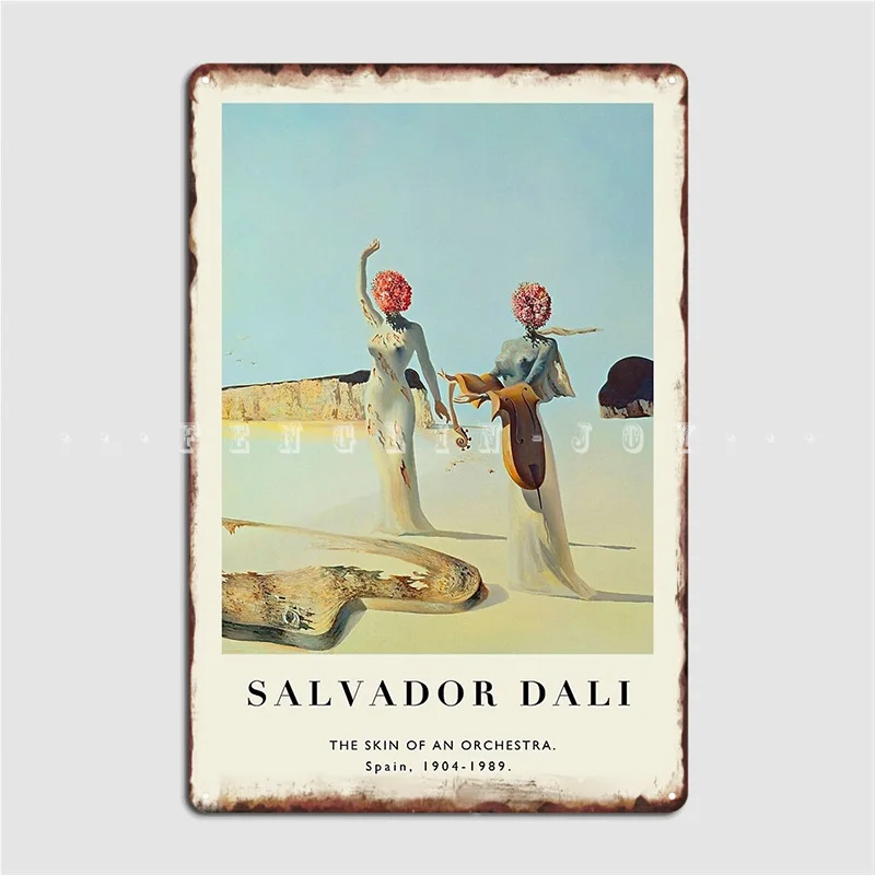 Poster-Salvador Dali-The Skin Of An Orchestra. Metal Sign Pub Club Bar Custom Garage Decoration Tin Sign Posters