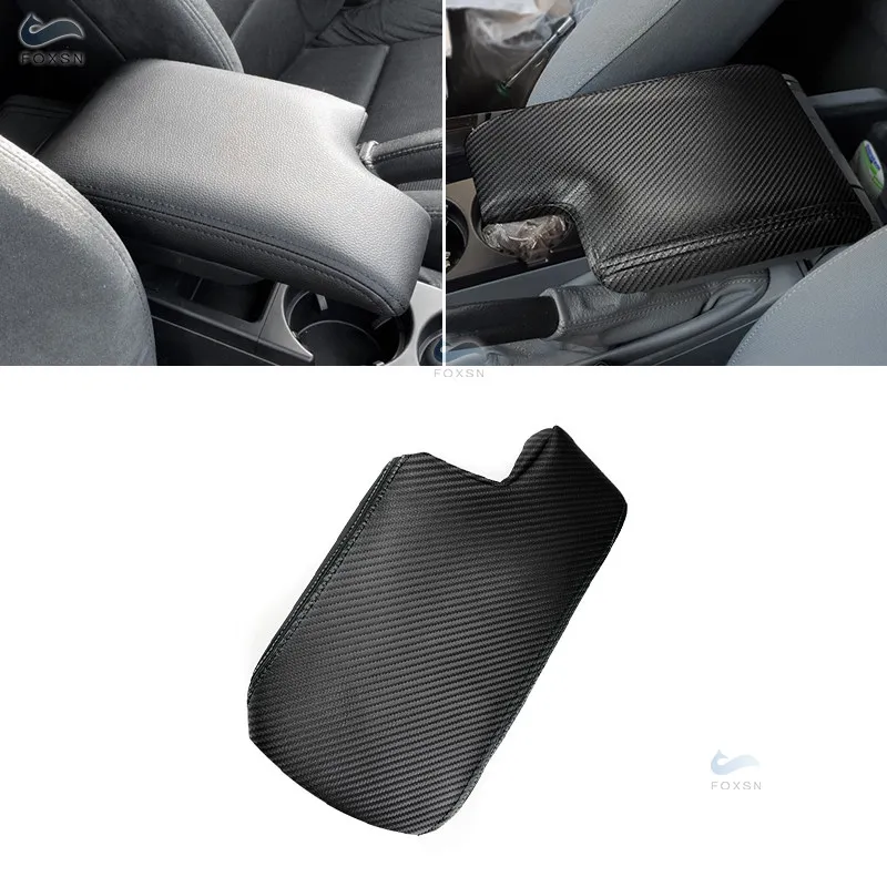 

Carbon Texture-black line Center Armrest Leather Cover For BMW 3 Series E46 1998- 2005 Center Console Lid Armrest Box Cover Trim