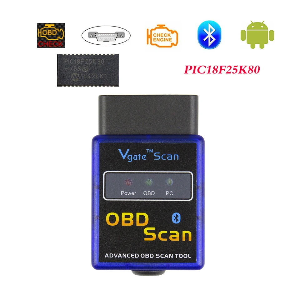 

Bluetooth ELM327 V1.5 автомобильный диагностический сканер для Android Vgate OBD2 сканер ELM 327 в 1,5 считыватель кодов OBD 2 диагностические инструменты