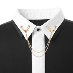 Camisa de traje de aleación para hombres y mujeres, accesorios de ropa con cabeza de ciervo pequeña, collar con borla, aguja de alta gama, animales de Navidad, 2020