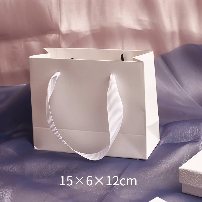 12Pcs White Texture Jewelry Set Gift Box Bag Ring Necklace Bracelets Earring Gift Packaging Boxes With Sponge Inside Rectangle