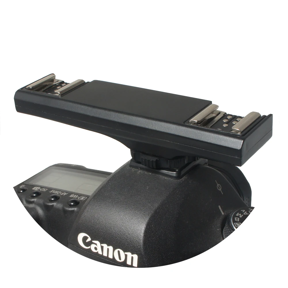 Dual Hot Shoe Flash Speedlite Light Bracket Splitter for Canon 7DII 70D 5D2 60D 5DR 5DRS 5DIII 5D4 1DX 6D 650D 7000DSLR Camera