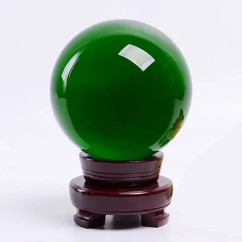 3cm-10cm Green K9 Crystal Ball Feng Shui Decorative Ball Healing Stone Photography Props Glass Global Sphere  Home Decor