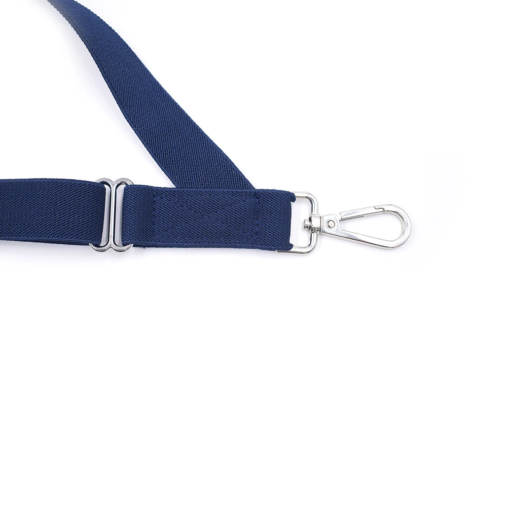Trucker-Hosenträger mit seitlichem Clip für Männer, 2,5 cm breit, X-Rücken mit 2 Karabinerhaken, verstellbare, elastische, robuste Hosenträger, Schwarz – Detail 9