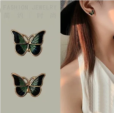 Glamour Earrings Sales Fashion New Sweet Butterfly Small Fresh Super Fairy Sen Small Earrings Women\'s Wholesale Cute Earrings