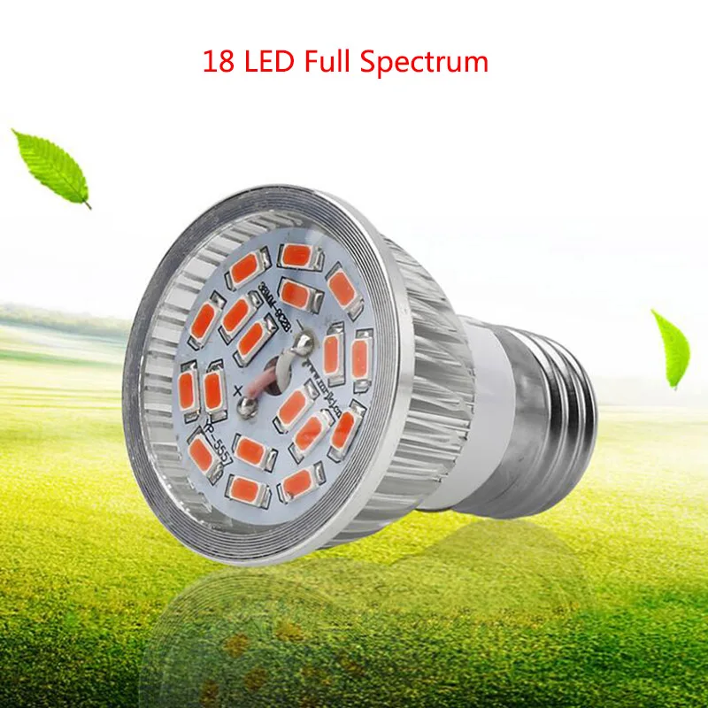 

18 LED Plant Grow Light Full Spectrum Growth Lamp Bulbs For Hydroponics System Garden Flower Vegetable Growing Lights Greenhouse