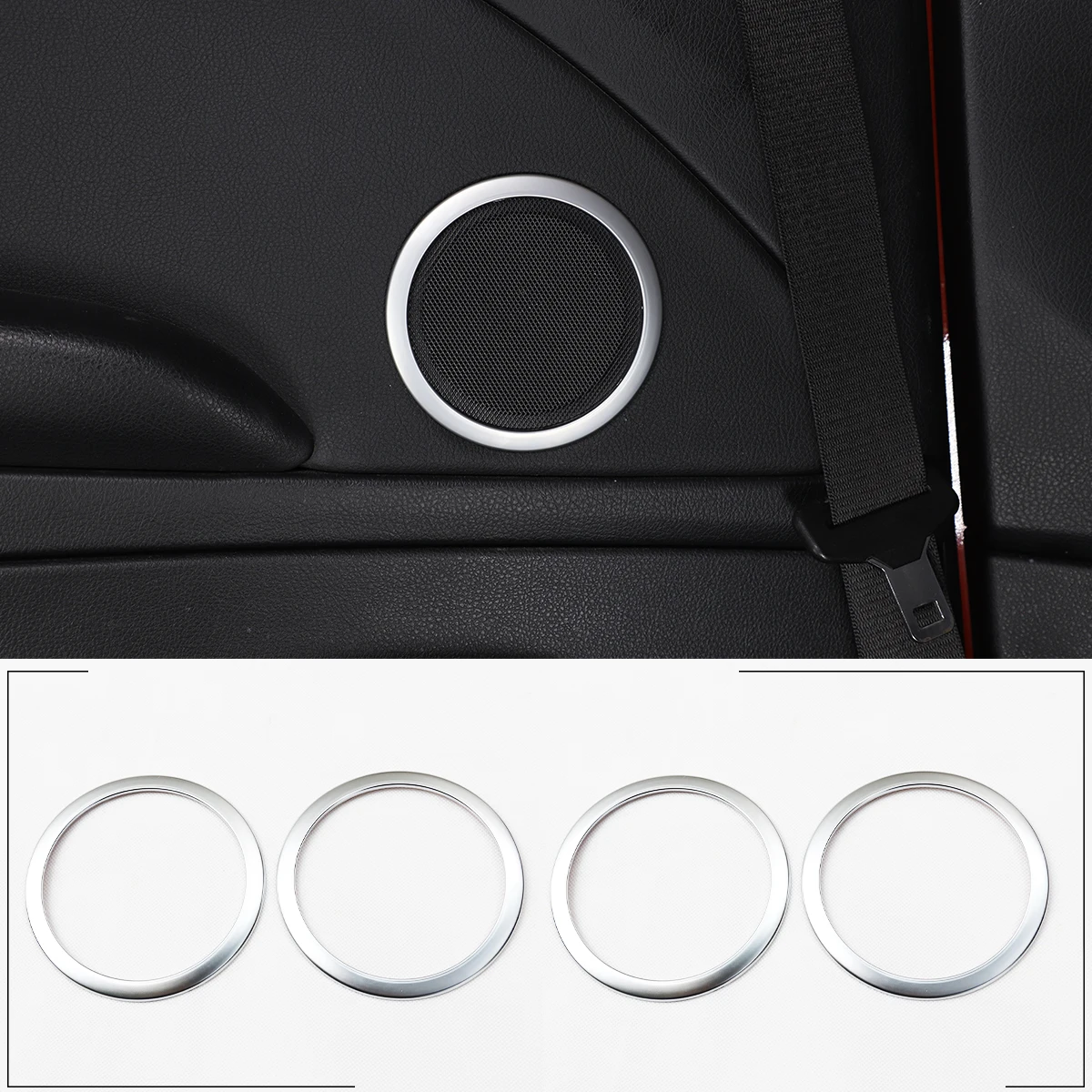 ST Car Accessories For BMW 3 4 Series F30 F33 F36 2013-2019 ABS Carbon Fiber Style Door Tweeter Speaker Ring Trim Circle Cover