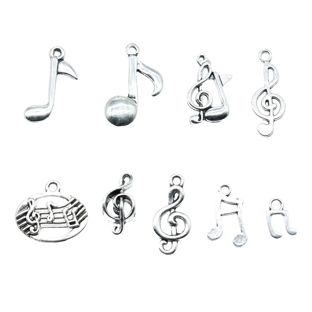 20pcs Charms Musical Note Antique Silver Color Musical Note Charms Jewelry Findings DIY Musical Note Charms Wholesale