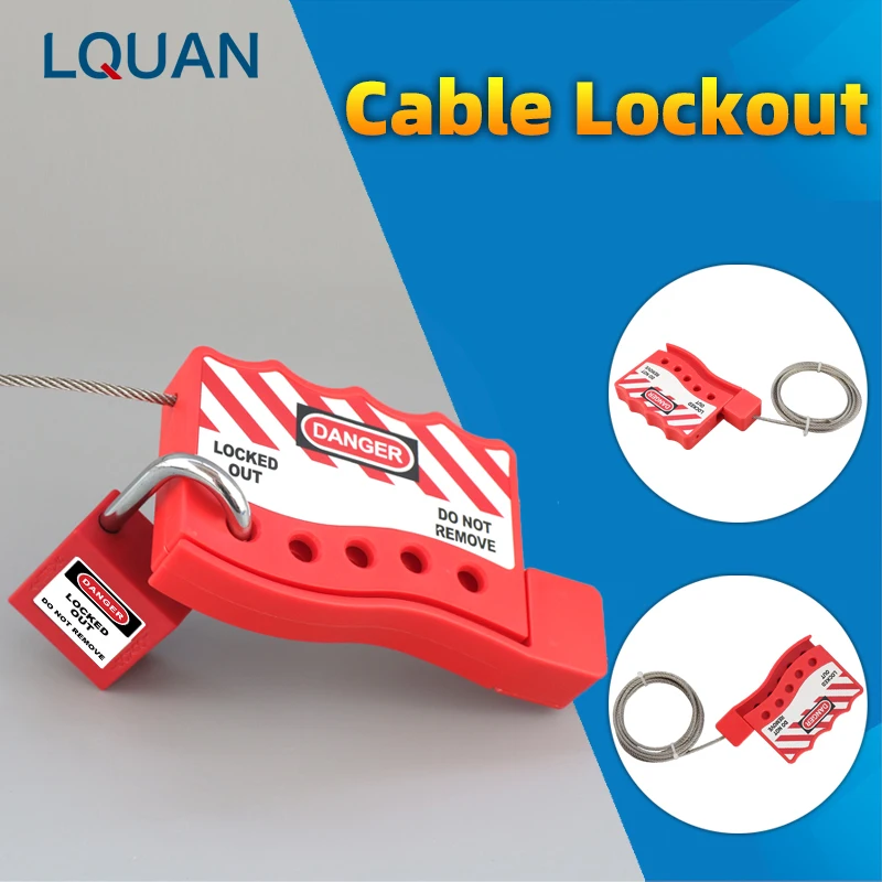 Ergonomic Design Pop-Up Lock Adjustable Cable Lockout Device,Multipurpose Cable Lockout ,Gate Valves Cable Lockout