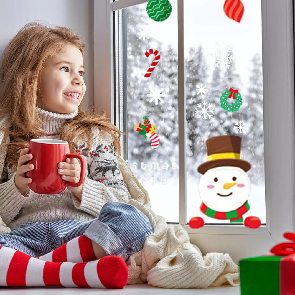 نافذة الزجاج لصق زينة حفلة عيد الميلاد سانتا كلوز عيد الميلاد نافذة يتمسك موضوع الزجاج الشارات للنوافذ