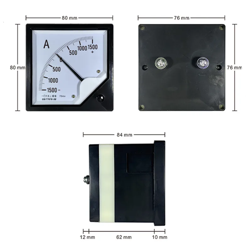 6C2 75mv two-way DC ammeter 50a±100a 150a plus or minus 200a 400a pointer ammeter