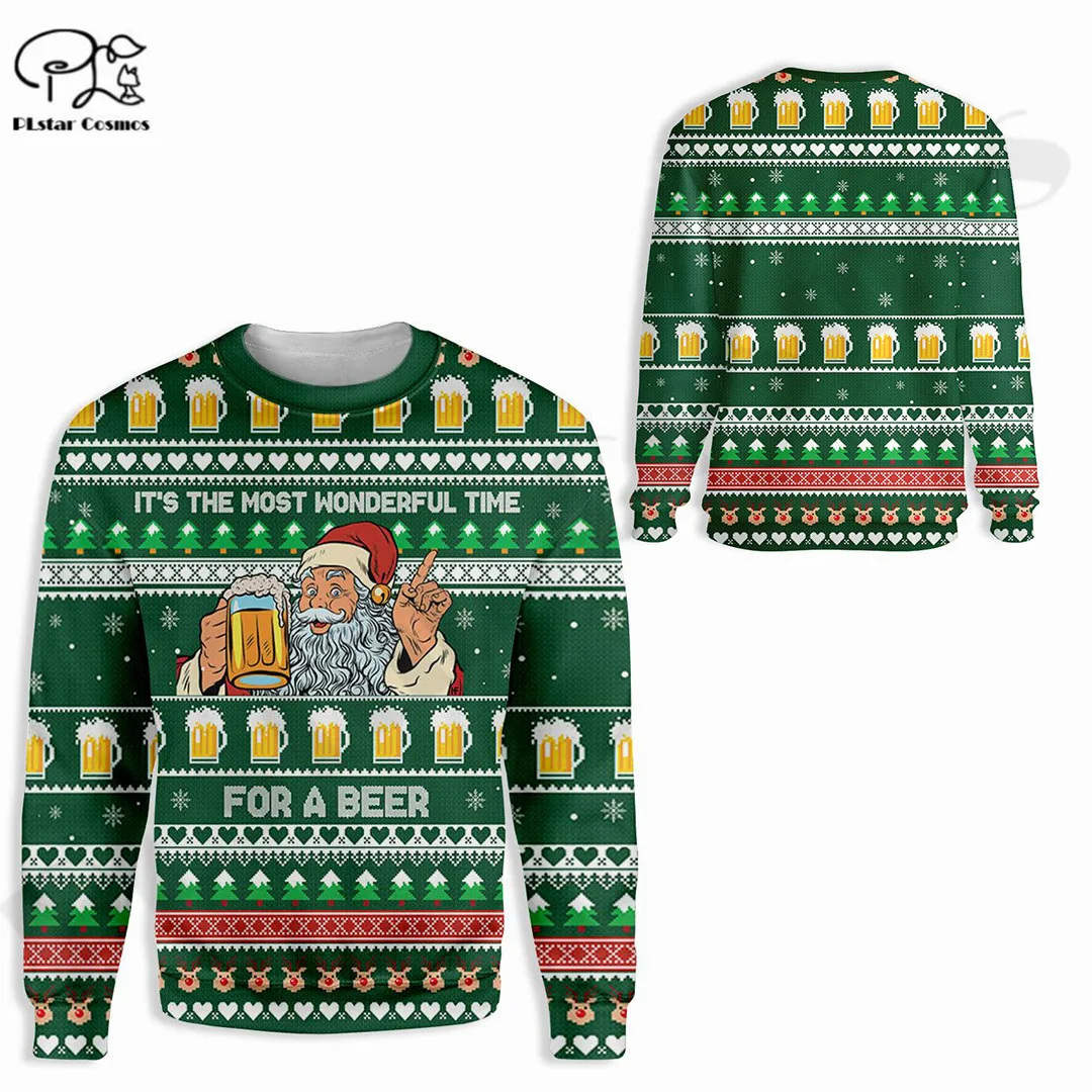 

PLstar Cosmos 3Dprinted Newest Christmas Santa Pattern Gift Harajuku Streetwear Unique Unisex Casual Hoodies/Sweatshirt/Zip B-1