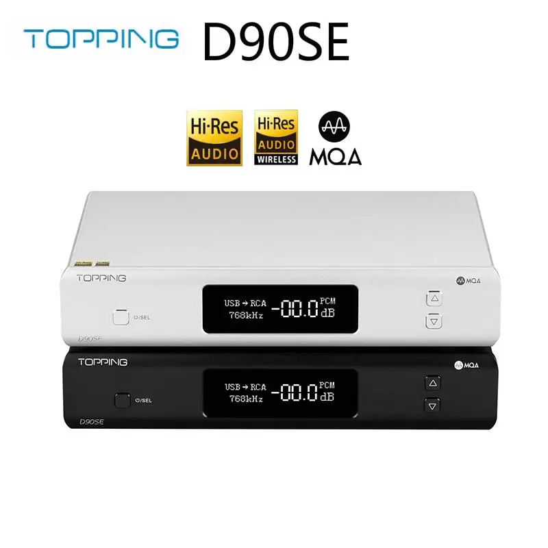 

TOPPING D90SE ES9038Pro MQA DAC Bluetooth 5.0 DSD512 PCM768kHz Fully Balanced HiFi Decoder