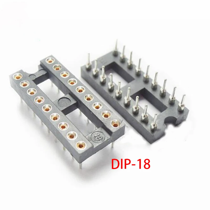 10pcs DIP-18 Round Hole 18 Pins 2.54MM DIP 18 PIN DIP18 IC Sockets Adaptor Solder Type IC Connector