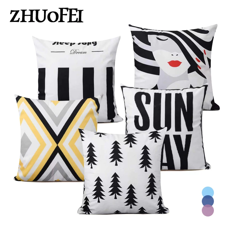 

Soft Cushion Cover 45X45CM Nordic Style Home Decor Pillowcase Plaid Pillowslip Back Rest Pillow Cover Seat Throw Pillow Cover