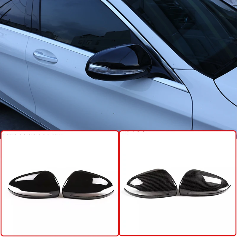 RHD and LHD Car Rearview Mirror Cap Cover Trim For Mercedes Benz C W205 E W213 GLC-Class X253 S Class W222 ABS Car Accessories