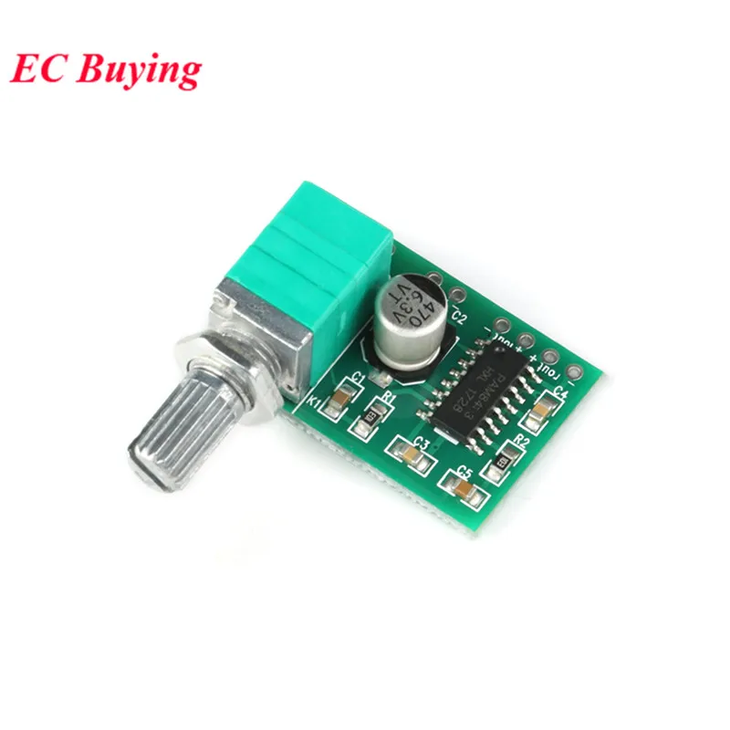 1Pc-5Pcs PAM8403 Amplifier Board Module Mini 2.5V to 5V 2x3W Digital Power Audio Class D 2 Channel 3W Volume Control USB HXJ8002