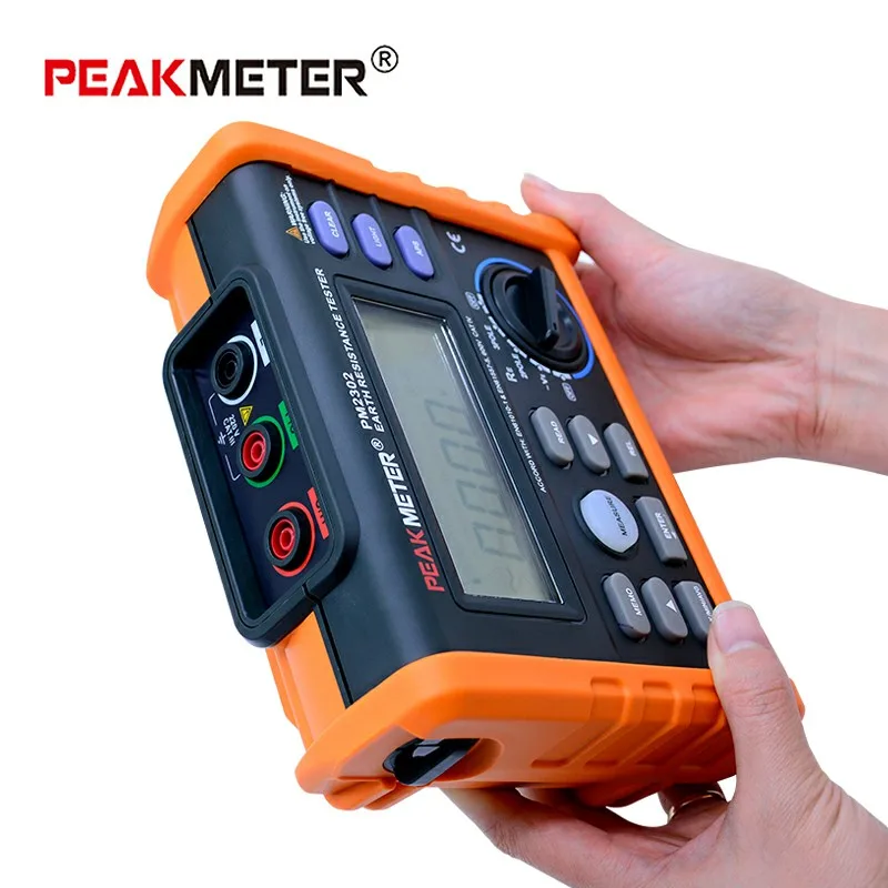 PEAKMETER PM2302 Digital Earth Resistance Tester Digital Display & Analog Bars 0 ~4K Ohm 100 Groups