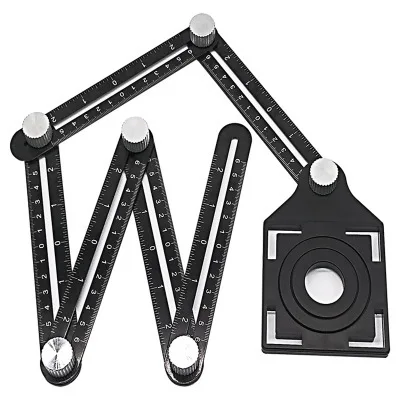 

Aluminum alloy six-fold ruler ceramic tile hole locator mason paving floor tiles glass universal perforation