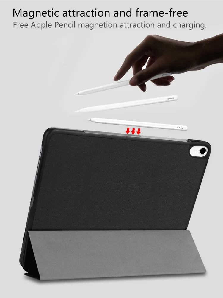 Capa inteligente para ipad pro 11 2018, capa com suporte de caneta, tpu macio, 11 polegadas, 2018