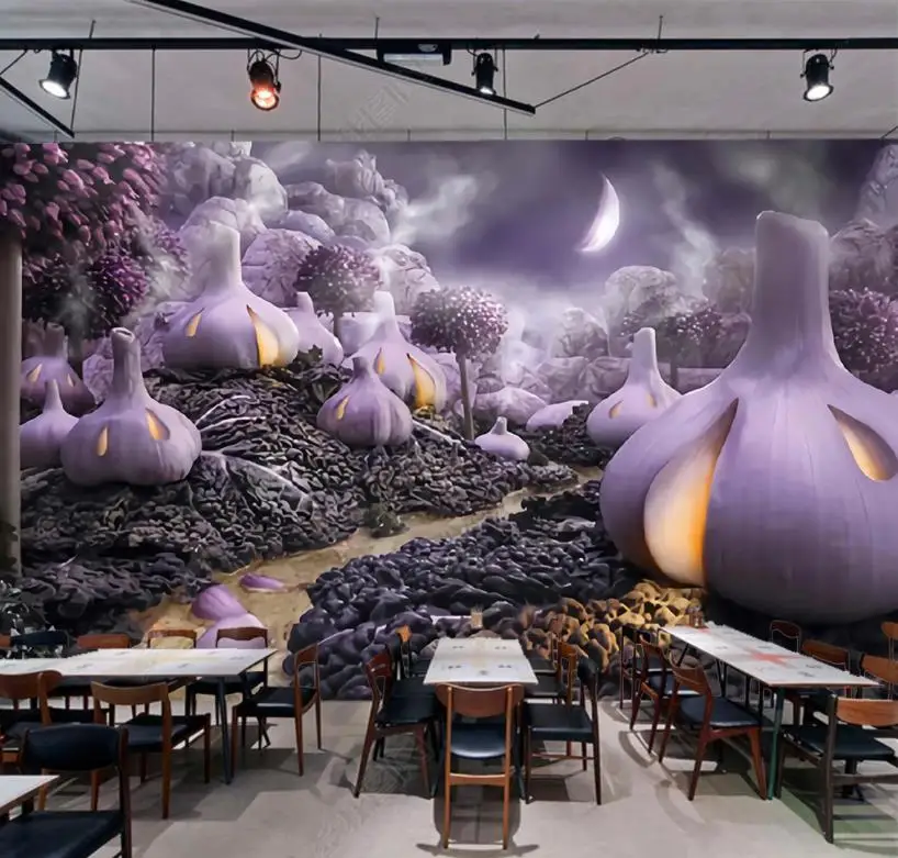 Custom mural wallpaper 3d Purple vegetables wallpapers for living room bedroom Background photo wall mural