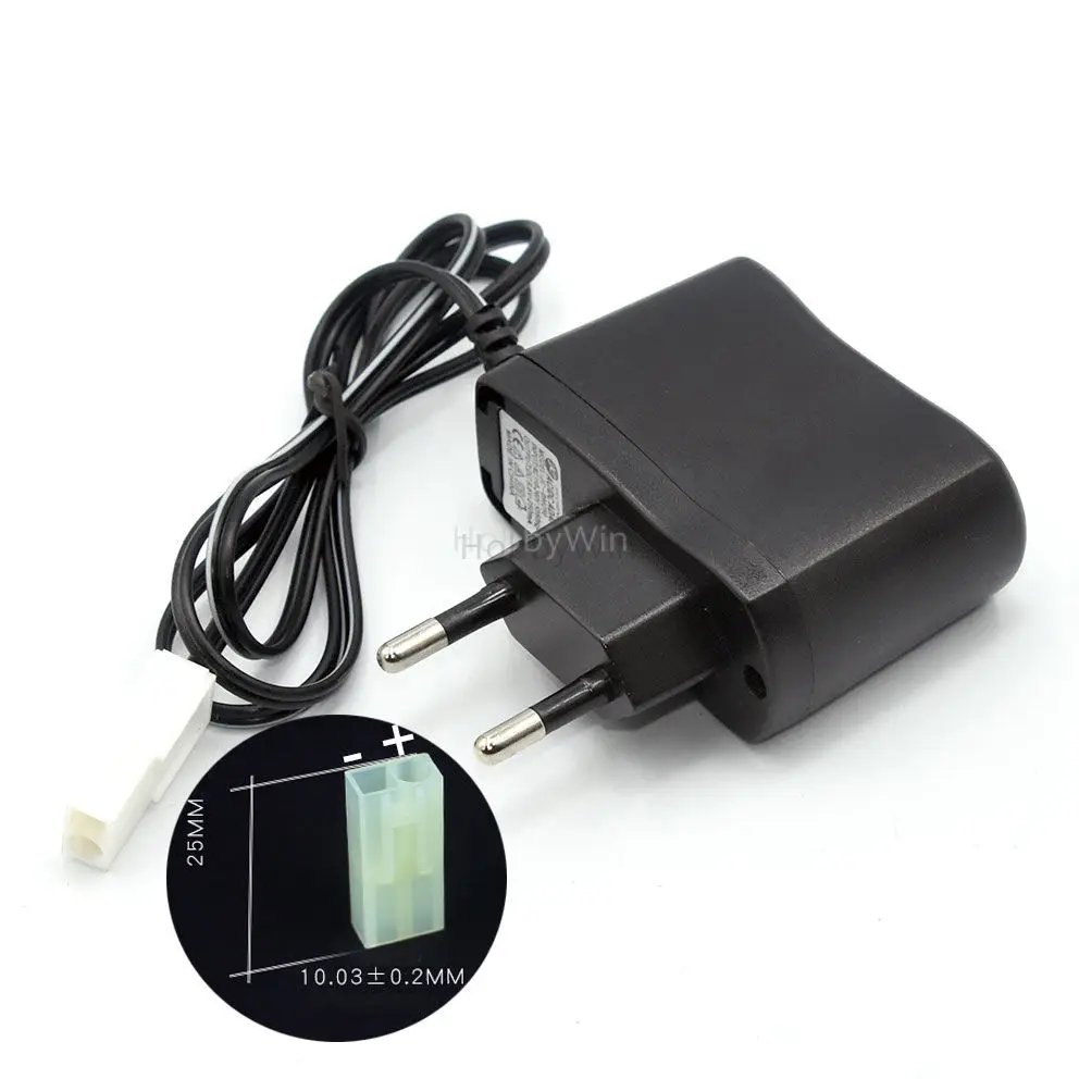 6V 250mA EU Charger EL-2P Female plug Positive to Round for NiMH NiCD RC Vehicle Battery Pack