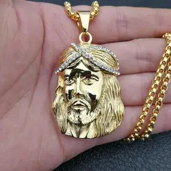 Men's Jesus Christ Portrait Pendant Necklace Stainless Steel Religious Symbol Jewelry for Faith And Fashion