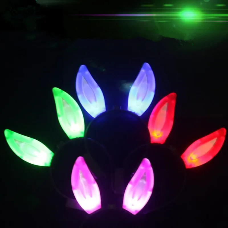 12 Pieces Children Adult Rabbit Ear LED Flashing Hair Bald Headband Party     Birthday Gift  Halloween Wedding Festival