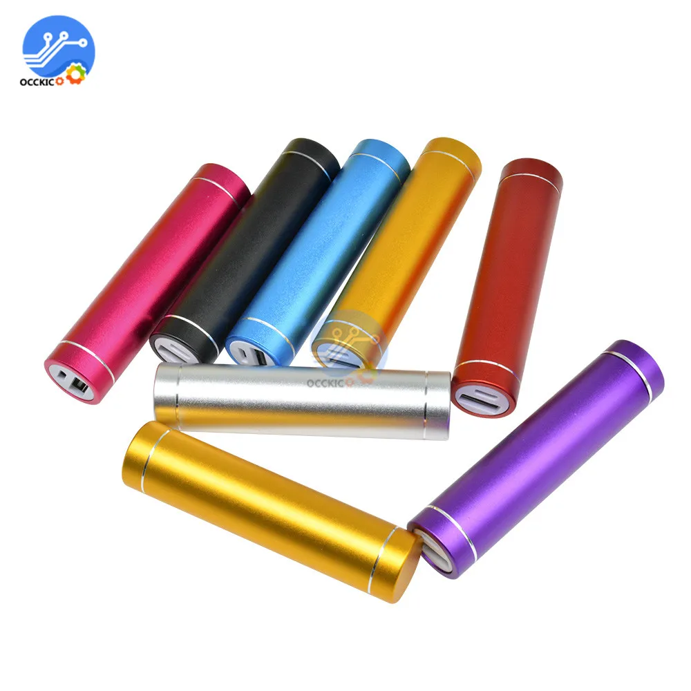 1X 18650 Battery Power Bank Storage Case Box  Metal Alloy Battery Holder Multicolor 5V 1A Free welding USB Charger Port