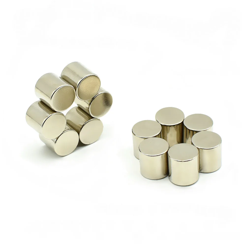 Dia.10x10mm Diametrically Neodymium Magnets Magnetic Cylinder Metal Magnet for DIY Crafts Experiment 10pcs