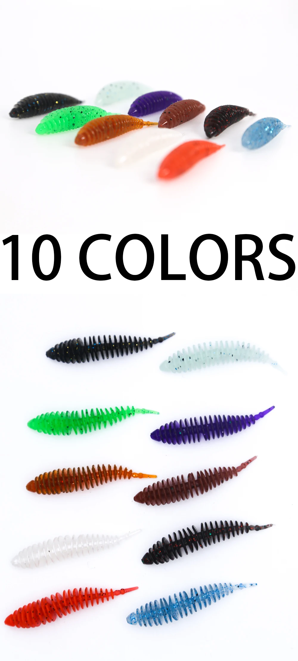 B&U 40 mm 60 mm weicher Angelköder Shad Silikonköder Wurm Wobbler Künstlicher Leurre Souple für Hecht Swimbait – Detail 9