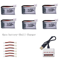 3.7V 260mAh lipo battery and（6ni1）Charger For H36 E010 E011 E012 E013 Drone for Furibee F36 RC Quadcopter Parts Lipo Battery 25C