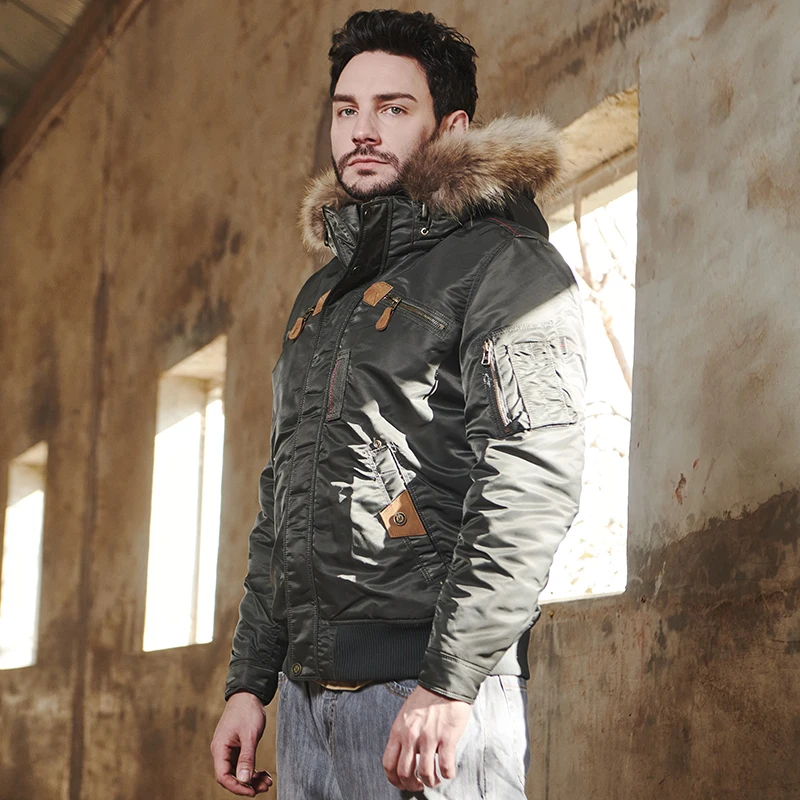 MGP men\'s winter warm jacket with natural fur hooded