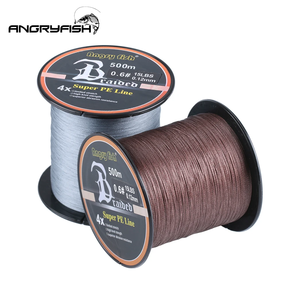 ANGRYFISH 300M/500M 4 Strands Braided Fishing Line 8 Colors Super PE Line Strong Strength
