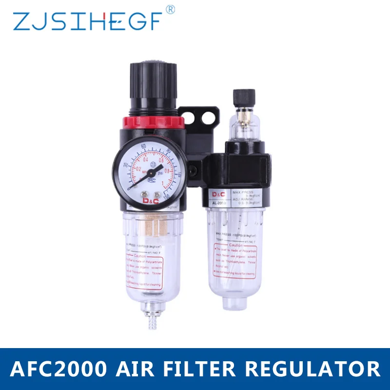 

AFC-2000 Pneumatic Filter Regulator Air Treatment Unit Pressure Switches Gauge AFC2000 With PC Fitting For Compressors