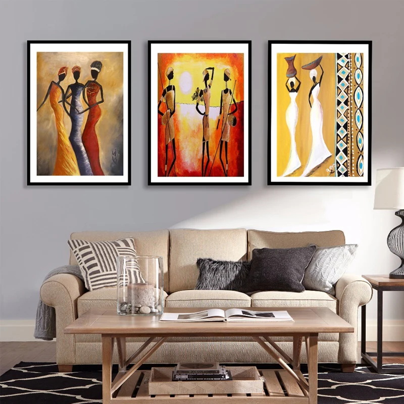 

3 Panels African Woman Triptych diamond embroidery Poster 5d Diy diamond painting Wall Sticker for Living Room DecorationZP-2660