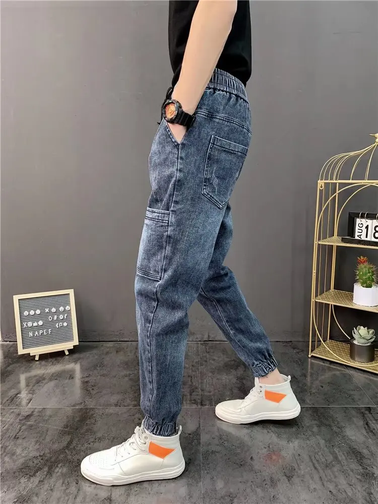 ICCLEK Autumn and Winter New Jeans Korean Style Jeans Men's Loose-fitting Trousers Harem Pants Mens Street Wear  Jeans Men